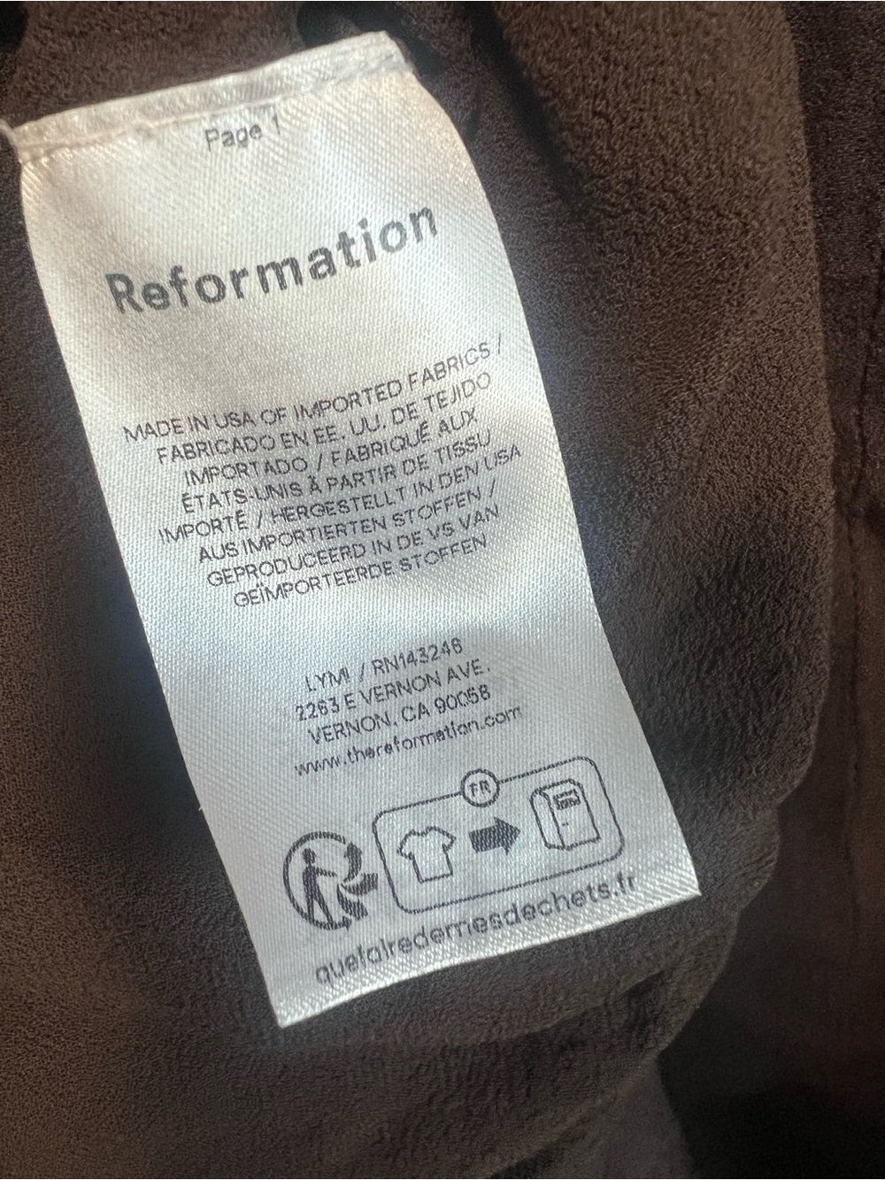 Reformation Vea Dress -Brown Adjustable Straps in Excellent Pre Loved Condition - Picture 5 of 6